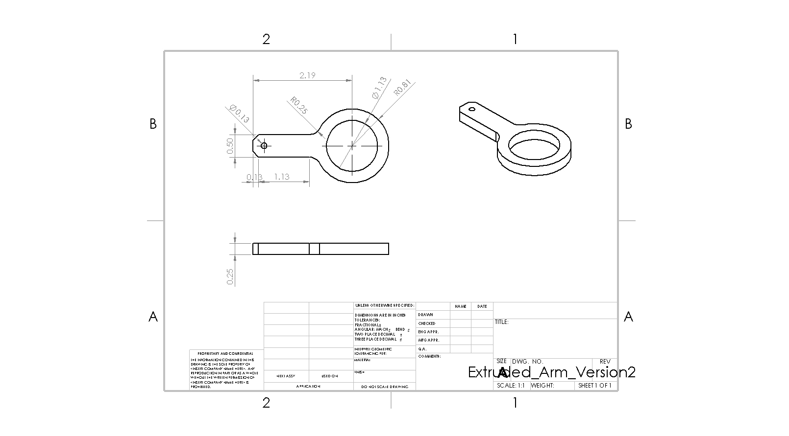 Extruded Arm Connected to Bearing